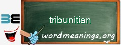 WordMeaning blackboard for tribunitian